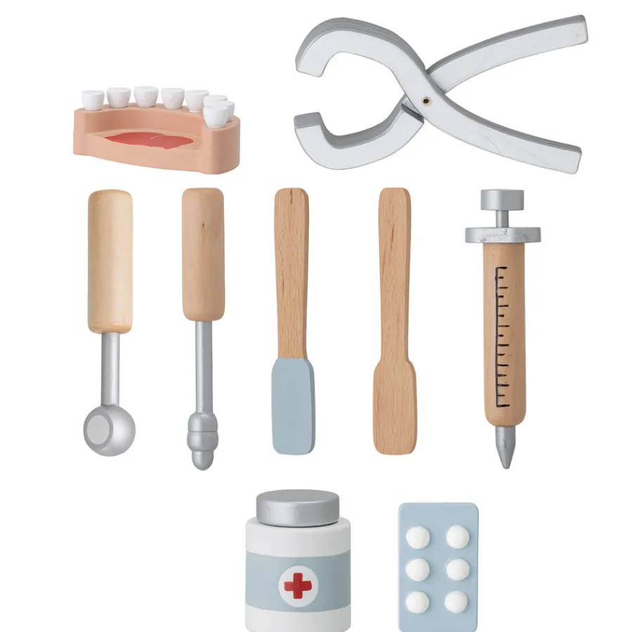 Discount Bloomingville Spiel-Set aus Holz Zahnarzt 9-teilig