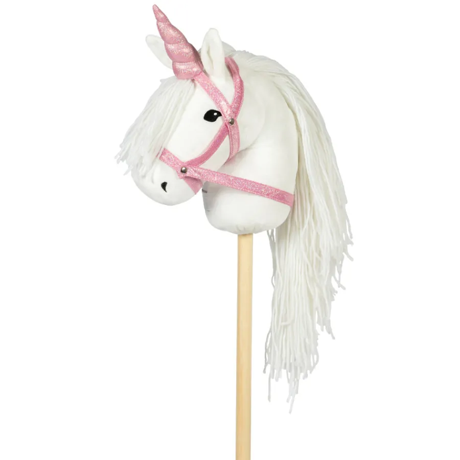 Clearance by Astrup Hobby Horse Einhorn-Horn & Halfter Pink