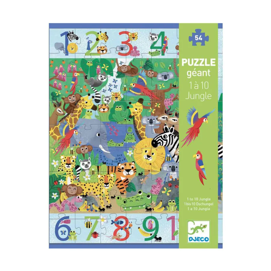 Online Djeco Bodenpuzzle 1 bis 10 Dschungel 54 Teile