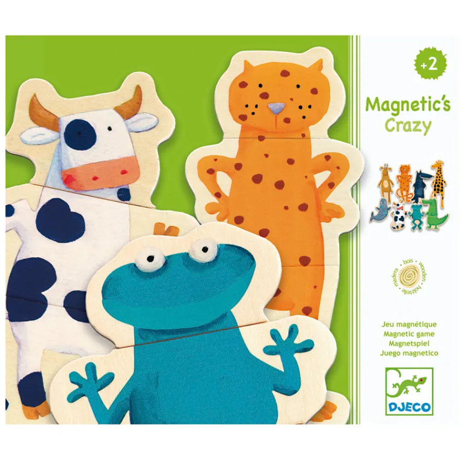 Hot Djeco Magnetspiel Verru00fcckte Tierwelt