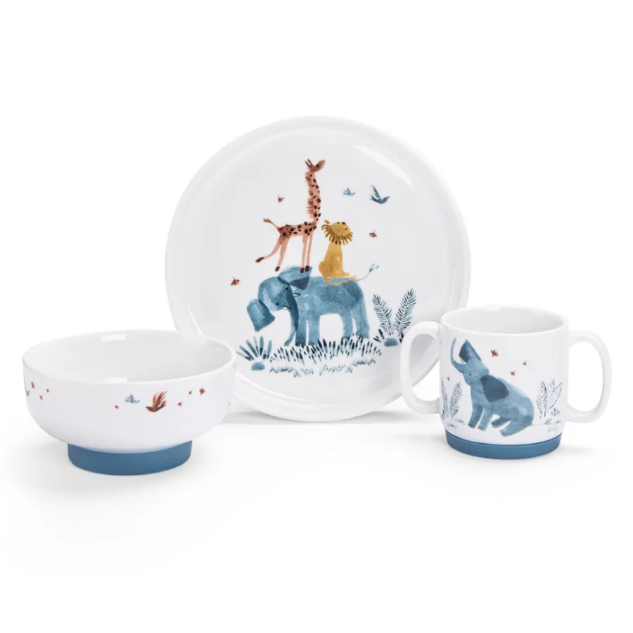 Moulin Roty Porzellangeschirr-Set Sous mon Baobab 3-teilig