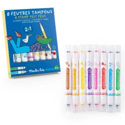 Moulin Roty Stempel-Filzstifte 2in1 8er-Set