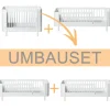 Best Oliver Furniture Umbauset Wood Mini+ Basic und Geschwisterset zu 2 Juniorbetten Weiu00df