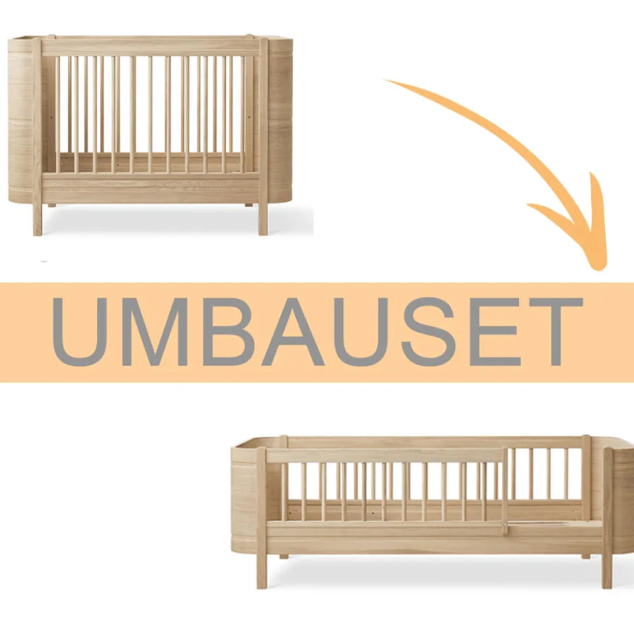Outlet Oliver Furniture Umbauset Wood Mini+ Juniorbett Ergu00e4nzung f. Wood Mini+ Babybett Eiche