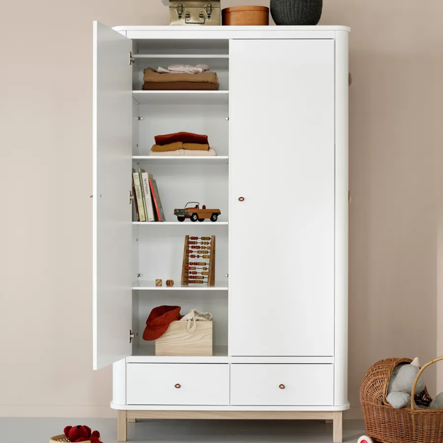Clearance Oliver Furniture Wood Kleiderschrank 2-Tu00fcrig Weiu00df/Eiche